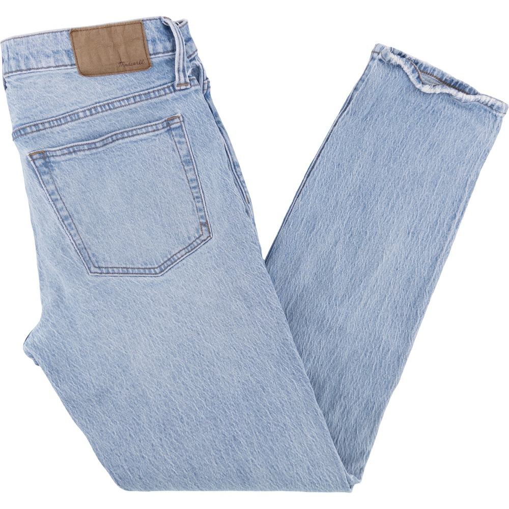 Madewell Mens 33x32 Athletic Slim Jeans Light Wash Blue Distressed Denim Casual